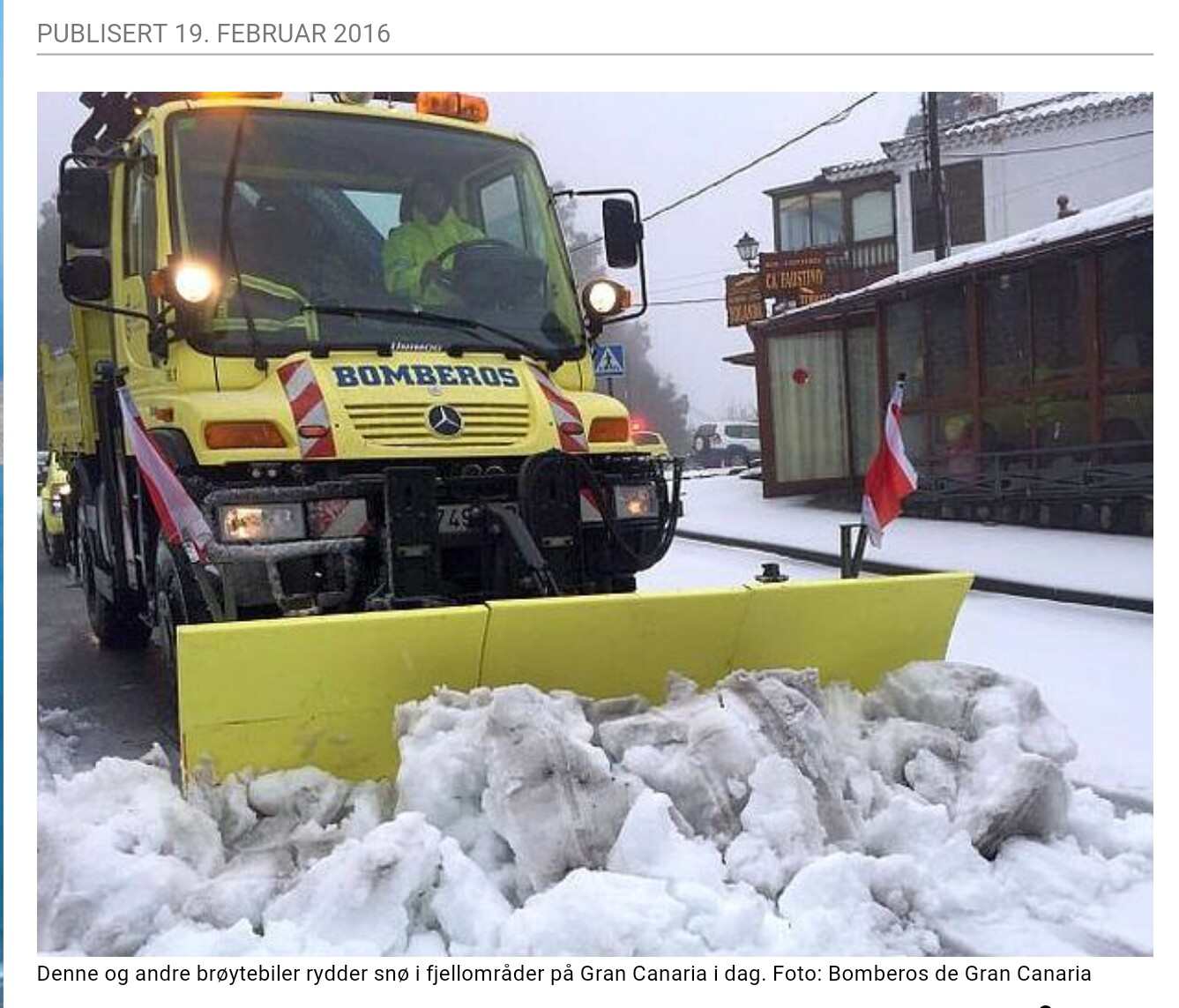 Klima Kanariøyene - snøbrøyting